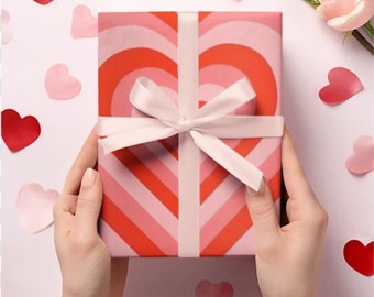 Magnifying Red Heart Wrapping Paper