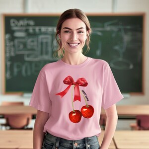 Cherry Bow Shirt, Coquette Shirt, Cherry T-shirt, Bow Shirt, Sweet As Pie Shirt, Cherry Coquette Shirt