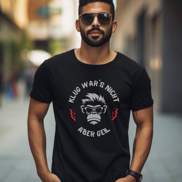 Cooler Affe mit Sonnenbrille T-Shirt | Lustiges Design | Kostenlose Lieferung