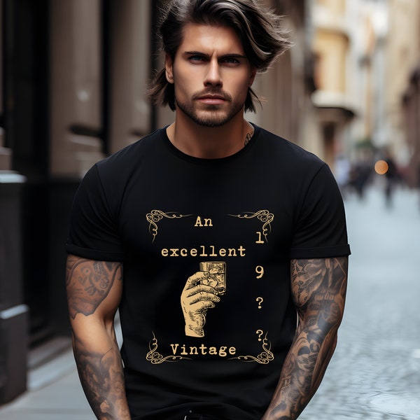 An Excellent Vintage T-Shirt mit Personalisiertem Geburtsjahr - Schwarz, Kostenlose Lieferung