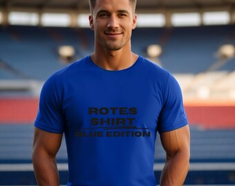 Humorvolles Rotes Shirt, Blue Edition - Kostenlose Lieferung!