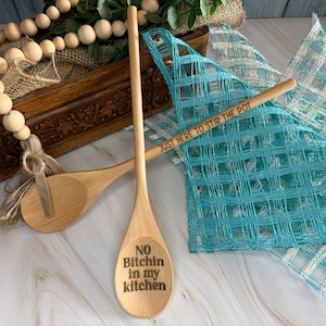 Laser engraved wooden spoons