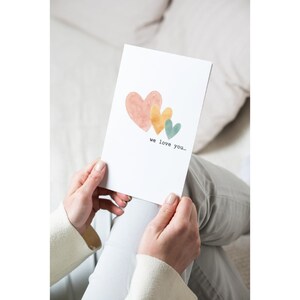 Biglietto di San Valentino personalizzato stampato / Ti amiamo fino alla luna e ritorno / Biglietto per mamma o papà da bambini / Biglietto d'auguri di buon San Valentino