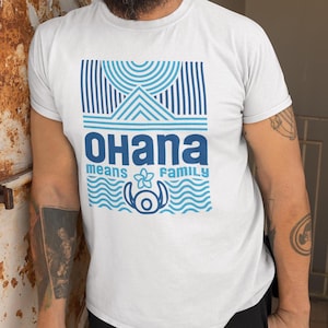 Camiseta Ohana Means Family, camiseta de vacaciones de Disney en Hawái, camiseta de Lilo Stitch, camiseta unisex de personajes de Disney de la Polinesia, colores cómodos de Disney World