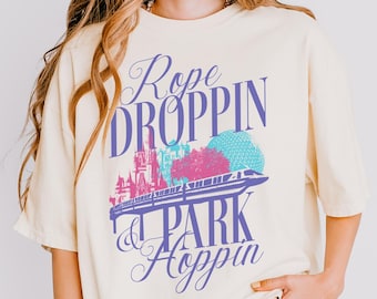 Theme Park Shirt Design Park Hopper Shirt Idea Gift Guide Vacation Wear Comfort Style Castle Design Rope Drop Shirt Vacation Outfit Cotton