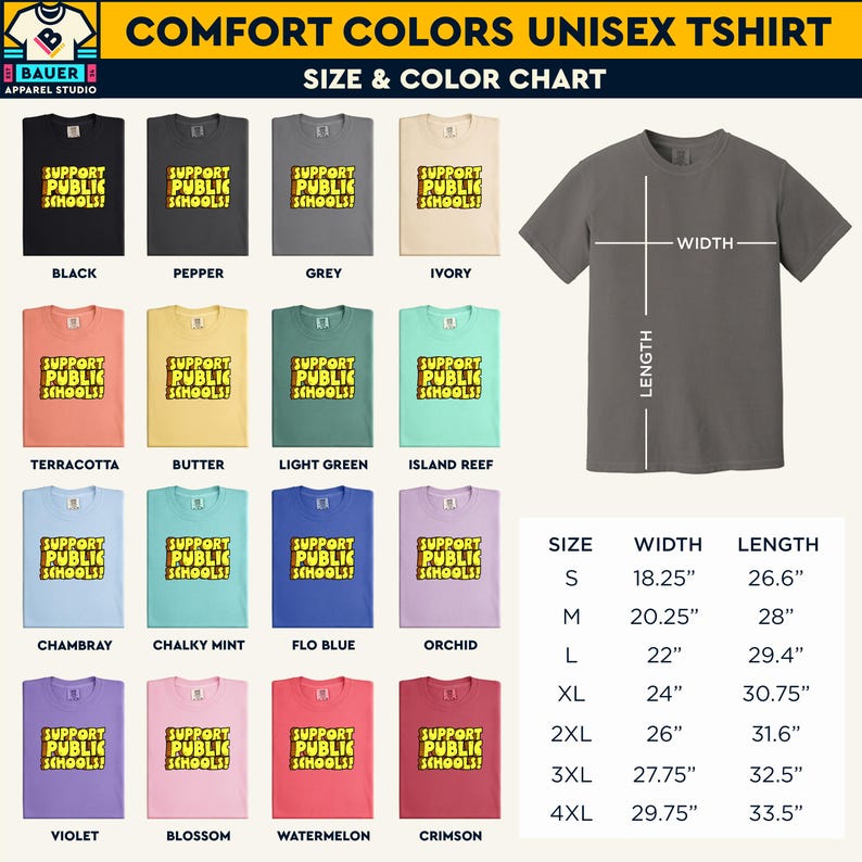 Teaching Community Shirt Public Education Support Comfort Colors Cotton Rally Protest Wear Professional Educator Message School Unity Statement Teacher Movement Essential Quality Construction Soft Material Durable Design Support Gift