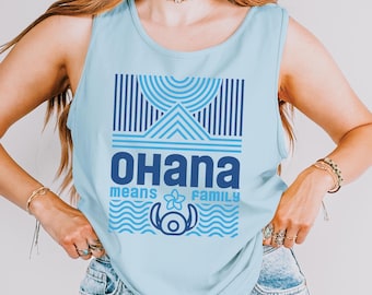 Ohana Means Family Tank Top Disney Stitch Shirt Family Disney Vacation Shirt Hawaiian Ohana Disney World Trip Polynesian Resort Group Shirt