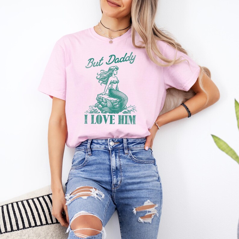 Little Mermaid Disney Shirt Women Graphic Tee Vacation Outfit Cotton Ringspun Comfort Color Style DTG Printed Quote Design Ariel Character Beach Day Wear Summer Fashion Tee Theme Park Visit Fan Apparel Island Reef Blossom Colors Available