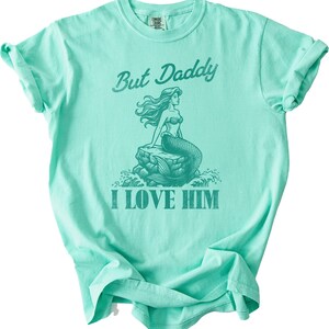 Comfort Color Tee Women Disney Shirt Cotton Ringspun Quality Little Mermaid Design Quote Graphic Printed DTG Technology Island Reef Blossom Colors Soft Fabric Feel Summer Vacation Wear Beach Day Outfit Theme Park Visit Fan Apparel Available