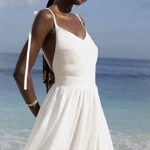 Cotton LINEN looking white DRESS full length long dress Linen cotton blend long dress full length Linen dress for woman Sleeveless Dress image 1