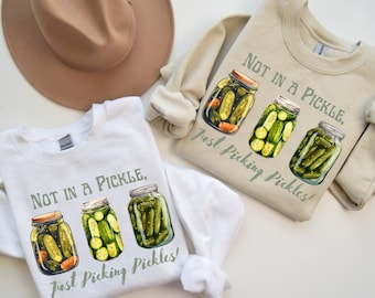 Pickles Sweatshirt Canning Season Vintage Sweatshirt Vintage Pickle Lovers Sweater Pickle Jar Crewneck Funny Pickle Sweatshirt