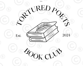 Tortured Poets Book Club SVG PNG JPG / Regalo Swiftie / Eras Merch / Taylor Nuovo Album / Crea il tuo merchandising