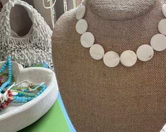 Mother of Pearl Coin Necklace