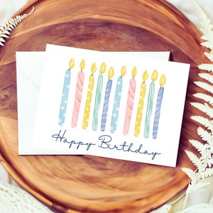 7x5 druckbare Geburtstagskarte | Kerze Feier alles Gute zum Geburtstag Karte | Digitaler Geburtstag druckbare Datei | Sofort Download