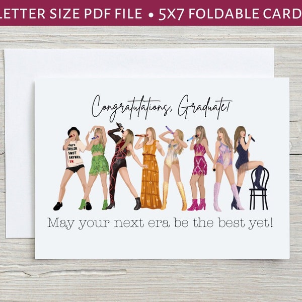 Printable Taylor Graduation Card | Swiftie Graduate | Digital Graduation Printable File | Instant Download