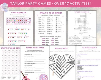 Pakiet gier Taylor Party | Aktywności urodzinowe dla fanów – do pobrania natychmiast