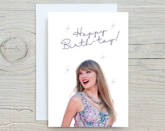 Printable Taylor Birthday Card | Cruel Summer Lover | Happy Birth-Tay Card | Digital Birthday Printable File | Instant Download