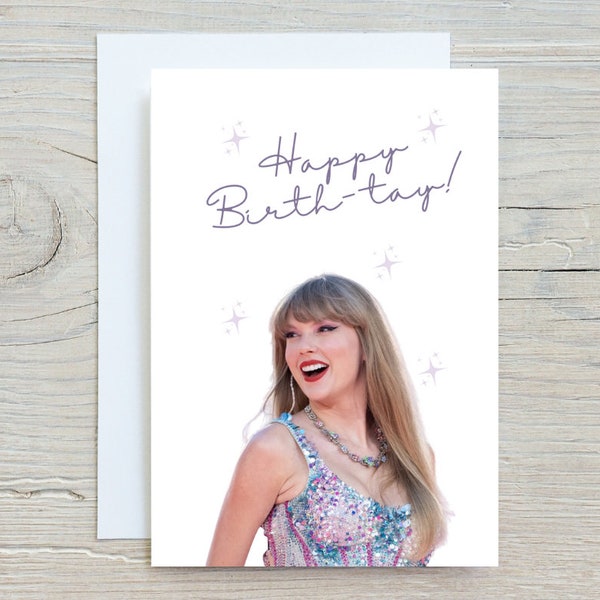 Printable Taylor Birthday Card | Cruel Summer Lover | Happy Birth-Tay Card | Digital Birthday Printable File | Instant Download