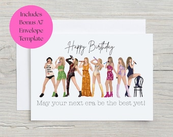 Carte d'anniversaire imprimable Taylor | La meilleure carte de l'époque | carte d'anniversaire | Fichier imprimable numérique d'anniversaire | Téléchargement instantané