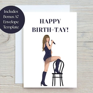 Cartão de aniversário para impressão da Taylor | Cartão de feliz aniversário da Vigilante - Tay | Arquivo digital para impressão de aniversário | Download instantâneo