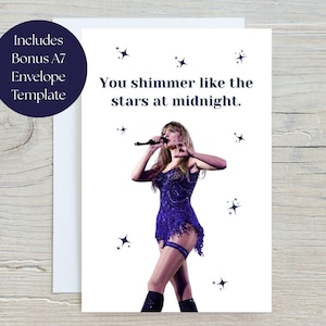 Printable Taylor Birthday Card | Midnights Happy Birth-Tay Card | Digital Birthday Printable File | Instant Download