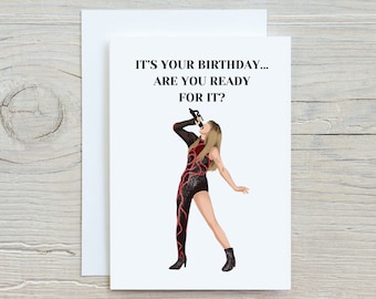 Tarjeta de cumpleaños de Taylor imprimible / Swifty Ready for It Birthday / Archivo imprimible de cumpleaños digital / Descarga instantánea