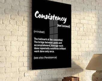Black Typography Glass Print, Motivational Office Decor, Mindset Quote Sign