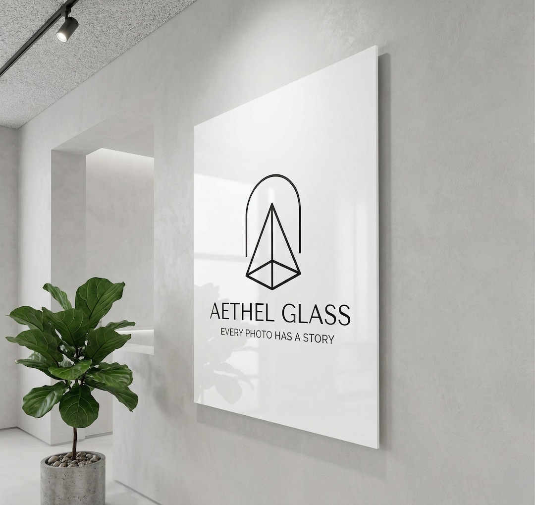 Custom Glass Mission Statement Sign, Personalized Company Logo Wall ...