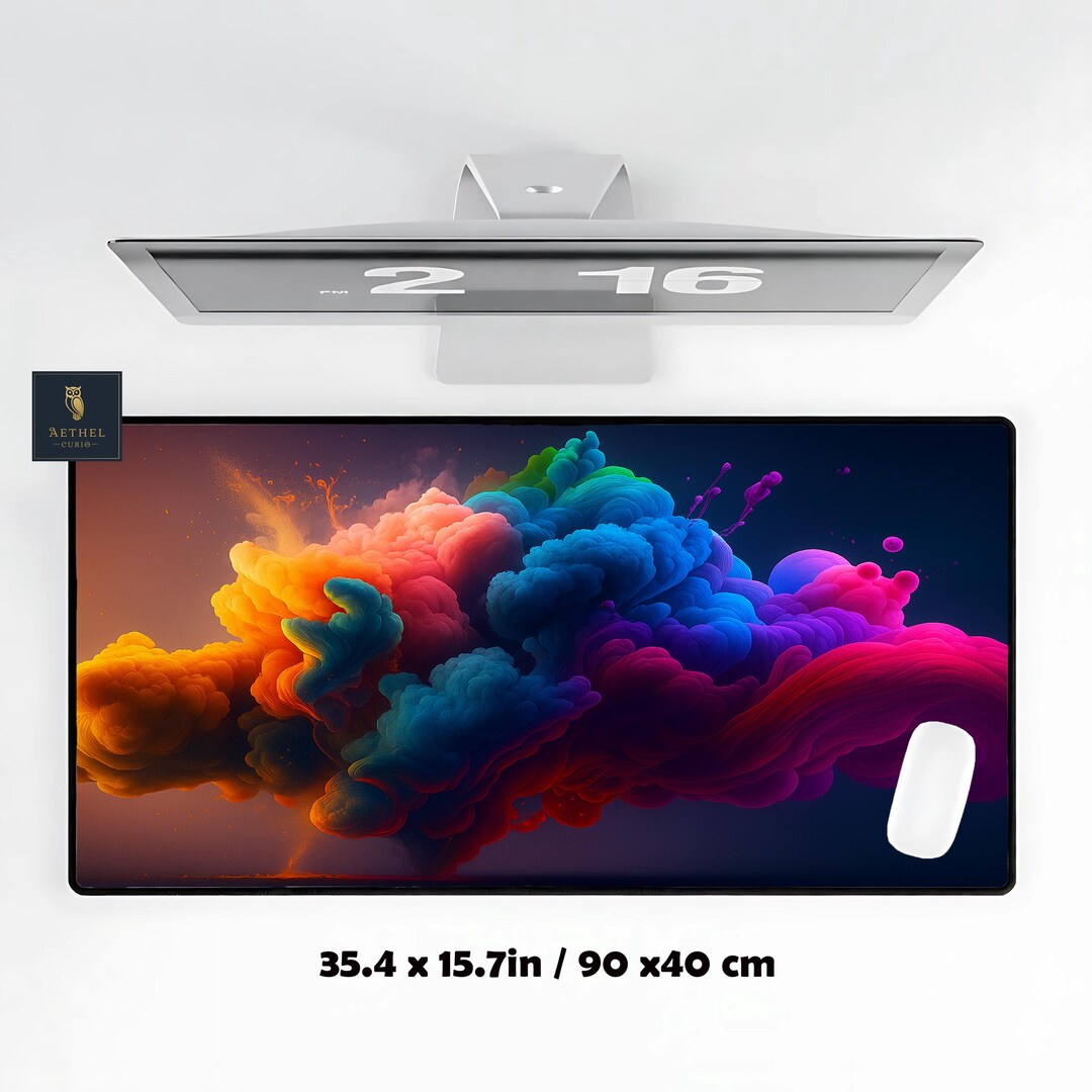 Vibrant Color Mouse Pad | Clouds LED RGB Desk Mat - Etsy