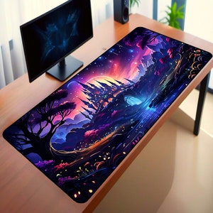 Mystic Castle LED Gaming Mouse Pad: XXL Cartoon Desk Mat