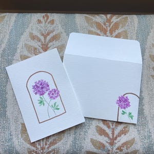 Carte florale aquarelle - carte de voeux peinte à la main, intérieur vierge, respectueux de l'environnement