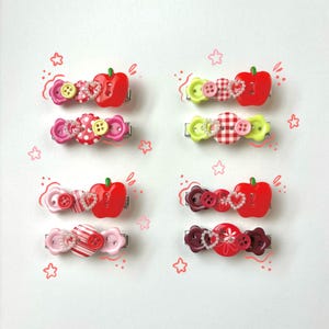 Apple button hair clips | 2pc || cute hijab clips | cute hair clips | cute accessories | handmade hair clips | gifting idea | y2k hair clips