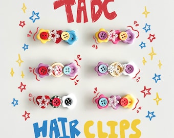 Digital Circus Button Hair Clips | 1pc | TADC | Handmade Accessories