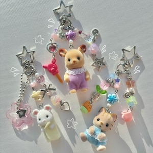 Calico Critters Keychain | Authentic | Handmade Beaded Bag Charm