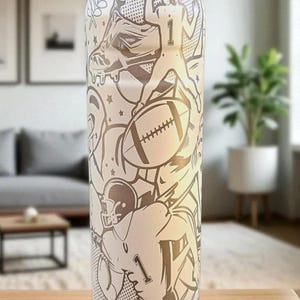 Stanley Football Tumbler: Engraved IceFlow Water Bottle, Leakproof Fan Gift