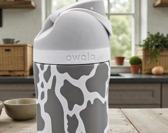 Cow Pattern Engraved Owala Bottle, available in freesip or sway