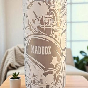 Stanley Football Tumbler: Engraved IceFlow Water Bottle, Leakproof Fan Gift