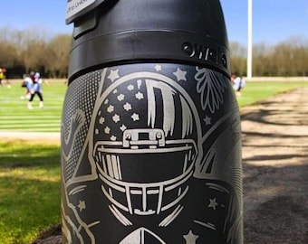 Football Engraved Owala Water Bottle: Freesip or Sway Options Available