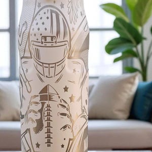 Stanley Football Tumbler: Engraved IceFlow Water Bottle, Leakproof Fan Gift