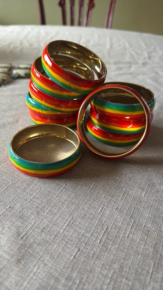 hand painted enamel bangles - image 1