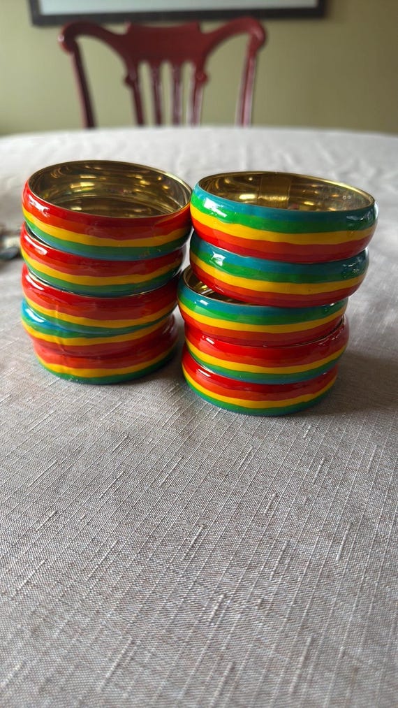 hand painted enamel bangles - image 2