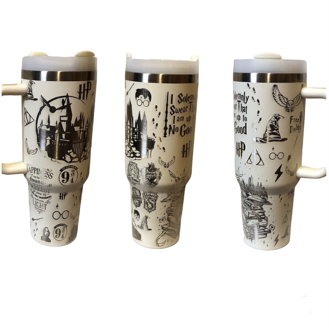 Laser Engraved Wizard 40oz Tumbler With Handle Etsy