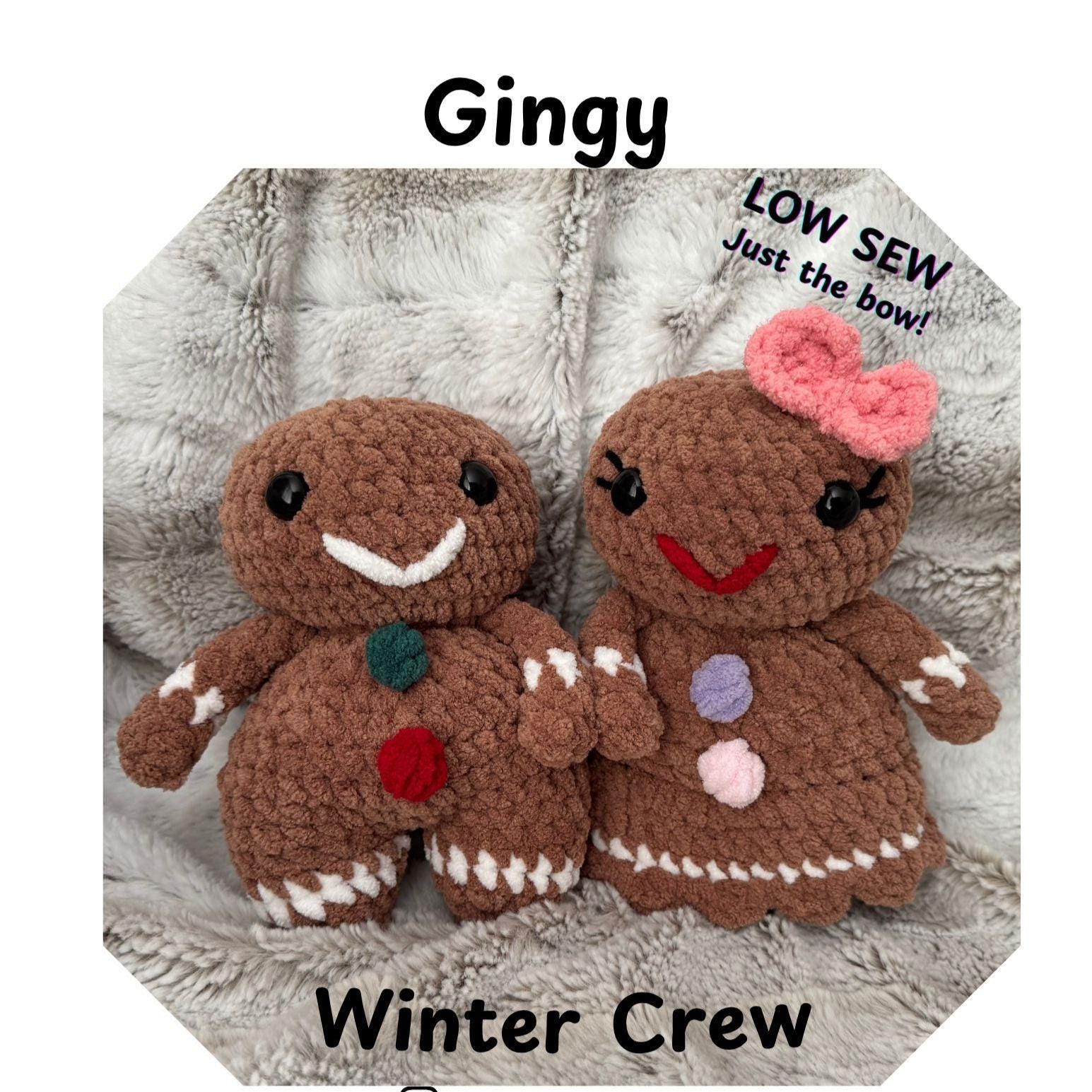 Crochet Pattern Gingerbread Man & Woman Christmas Crochet