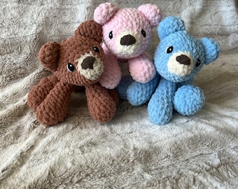 MADE TO ORDER, Amigurumi Crochet Teddy Bear Plush, Stuffed Animal for Newborn, kids, Baby Shower Gift, Birthday Gift, Keepsake
