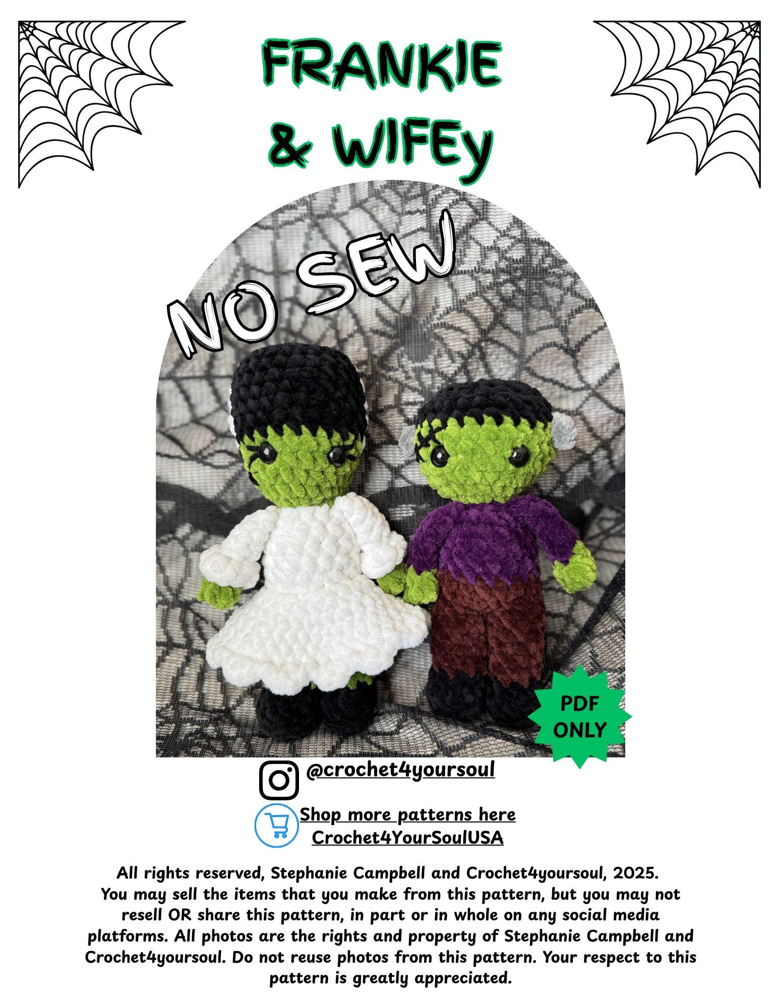 33 Horror Crochet Patterns for Spooky Decor, Gifts, and Creepy-Cute Makes 26 Frankenstein & Bride Crochet Pattern: Amigurumi