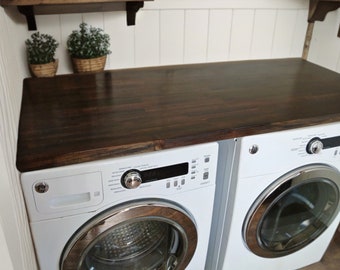 Custom Top for Washer and Dryer, Wood Table Top for Laundry Room, Washer and Dryer Table, Laundry Room Furniture, Washer/Dryer Countertop