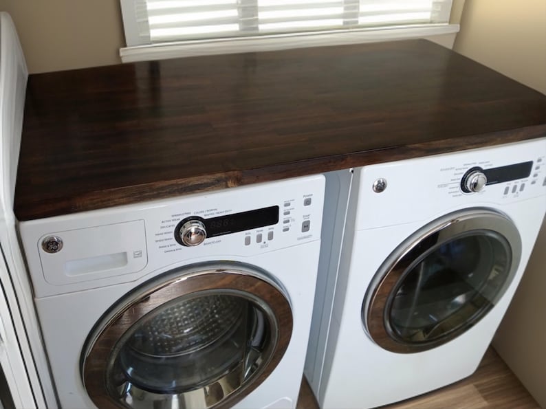 Premium Butcher Block Washer and Dryer, Wood Table Top for Laundry Room