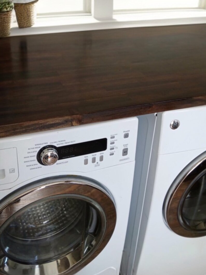 Butcher Block Washer and Dryer Topper, Wood Table Top for Laundry Room