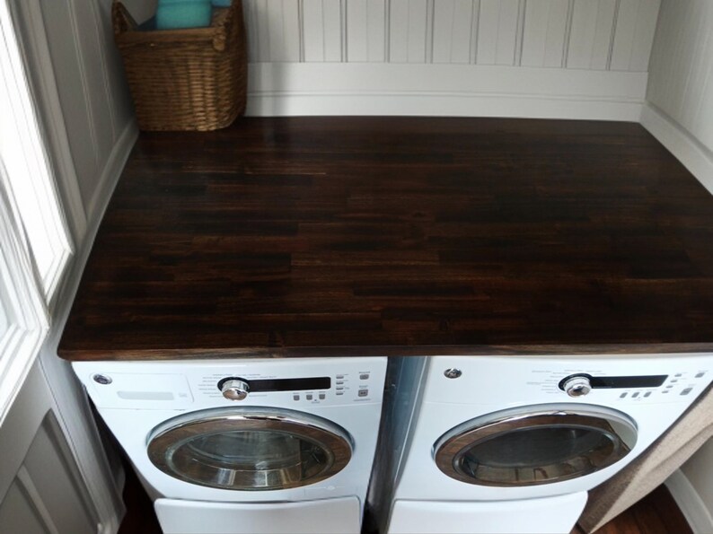 Butcher Block Washer and Dryer Topper, Wood Table Top for Laundry Room
