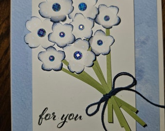 Stampin Up Kartenset blaues Blumenbouquet